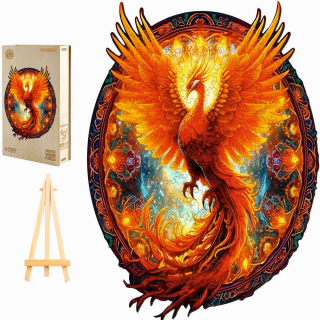 VEĽKÉ DREVENÉ PUZZZLE 300 KUSOV FENIX MANDALA V DREVENEJ KRABIČKE